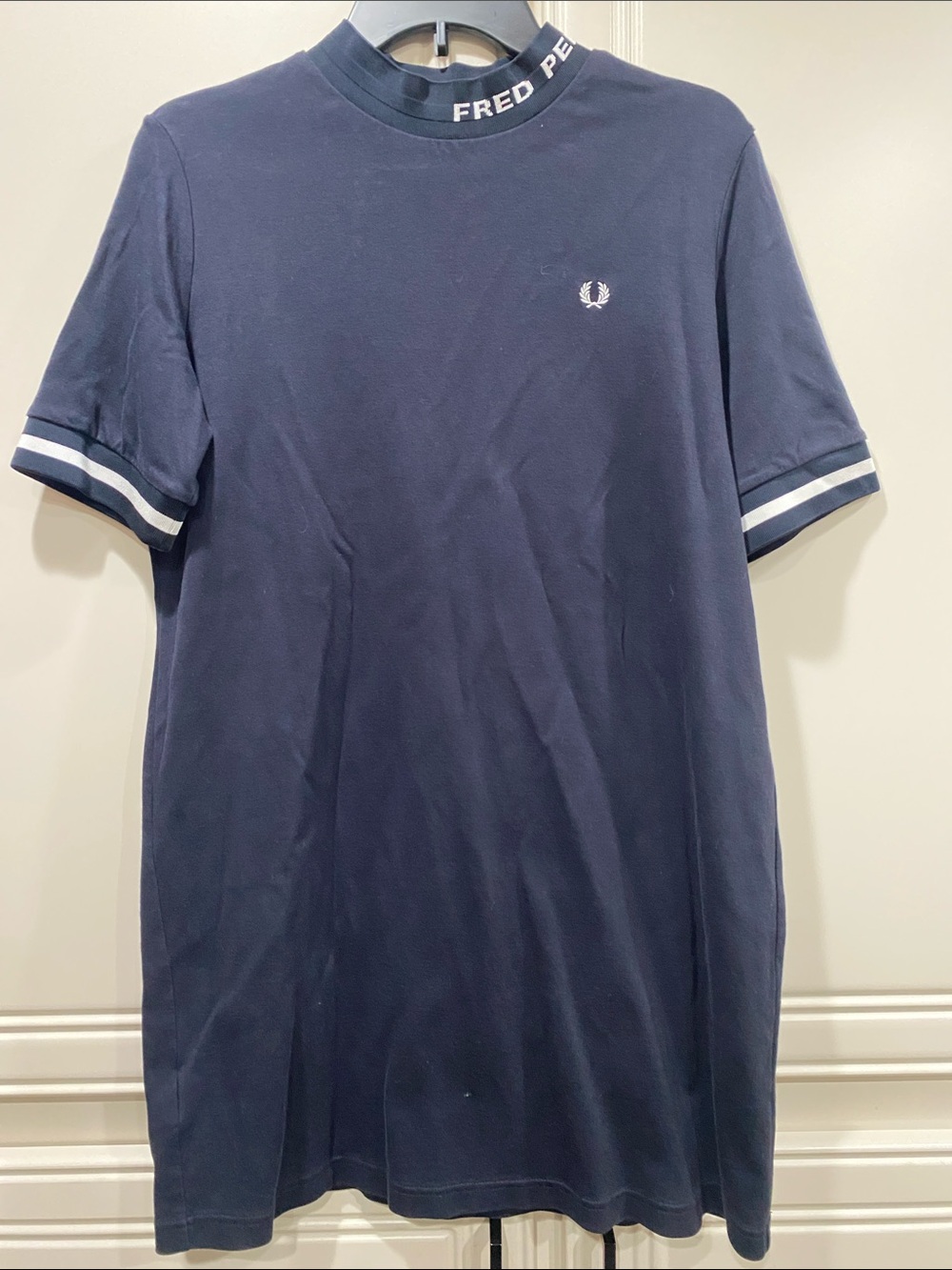 FRED perry black navy dress mock neck womens 10